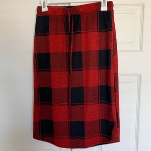 Buffalo Plaid Knit Skirt